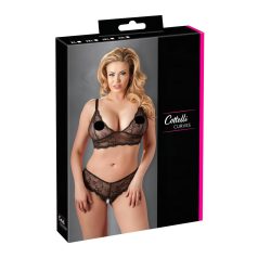 Cottelli Plus Size - Spitzen-BH-Set (schwarz) - XXL