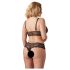 Cottelli Plus Size - Schwarzes Spitzen-BH-Set - XXL