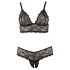 Cottelli Plus Size - Schwarzes Spitzen-BH-Set - XXL
