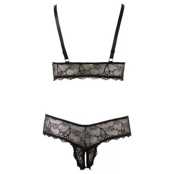 Cottelli Plus Size - Spitzen-BH-Set (schwarz) - XXL