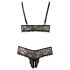 Cottelli Plus Size - Schwarzes Spitzen-BH-Set - XXL