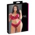 Cottelli Plus Size - weiches Spitzen-BH-Set (rot) - 2XL
