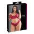 Cottelli Plus Size - weiches Spitzen-BH-Set (rot) - 2XL