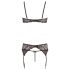 Abierta Fina - Glänzendes Spitzenzauber-BH-Set (Schwarz) - L
