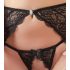 Abierta Fina - Glänzendes Spitzenzauber-BH-Set (Schwarz) - XL