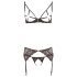 Abierta Fina - Glänzendes Spitzenzauber-BH-Set (Schwarz) - XL