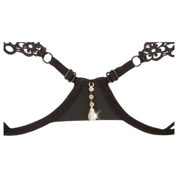Cottelli - Funkelndes besticktes BH-Set (schwarz)