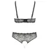 Cottelli Plus Size - Perlen-BH-Set (schwarz)