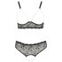 Cottelli Plus Size - Perlen-BH-Set (Schwarz)
