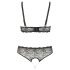 Cottelli Plus Size - Perlen-BH-Set (Schwarz) - 3XL