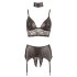 Cottelli Bondage - Spitzenglanz Dessous-Set (4-teilig) - M