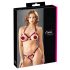 Cottelli - offenes BH-Set mit Metallring (rot) - M/L