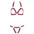 Cottelli - offenes BH-Set mit Metallring (rot) - M/L