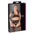 Cottelli Plus Size - Strass und Spitze Dessous Set (schwarz) - 2XL