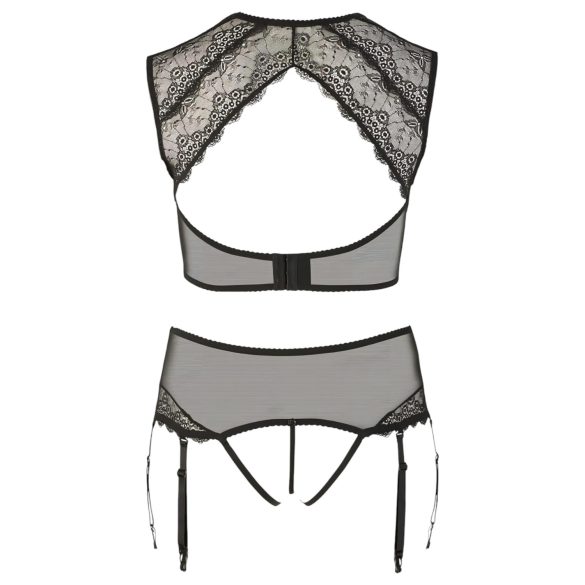 Cottelli Plus Size - Strass, Spitze Dessous-Set (Schwarz) - 3XL