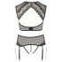 Cottelli Plus Size - Strass und Spitze Dessous Set (schwarz) - 3XL