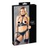 Cottelli Bondage - Glänzendes Hebeset mit Fesseln (schwarz) - XL