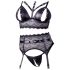 Cottelli Bondage: Spitzen-Set mit Handschellen (schwarz) - M