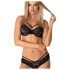 Obsessive 860-SET-1 - Rosige Spitzen-BH-Set (schwarz)