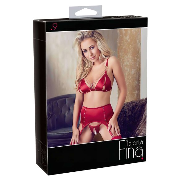 Abierta Fina - Funkelndes Kettendessous-Set (Rot)
