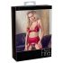 Abierta Fina - Glänzendes Ketten-Dessous-Set (Rot) - M