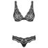 Obsessive Luvae - Blumen & Strass BH-Set (schwarz)