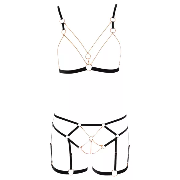 Cottelli - Kettenkette Zierkörperschmuck - 2-teilig (schwarz) - L
