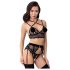 Abierta Fina - Verführerisches Spitzen-Lingerie-Set (schwarz)