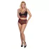 Cottelli Curvies - Florales Spitzenwäsche-Set (Schwarz) - 2XL