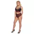 Cottelli Curvies - Florales Spitzenwäsche-Set (Schwarz) - 2XL
