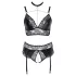 Cottelli Curves - Glänzendes Dessous-Set (Schwarz)