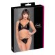 Cottelli - Transparenter, spitzenbesetzter BH-Set (schwarz) - L