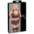 Cottelli Bondage Plus Size - Spitzen-BH-Set (schwarz)