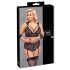 Cottelli Bondage Plus Size - Spitzen-BH-Set (schwarz) - 3XL