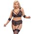 Cottelli Bondage Plus Size - Spitzen-BH-Set (schwarz) - 4XL