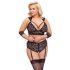 Cottelli Bondage Plus Size - Spitzen-BH-Set (schwarz) - 4XL