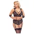 Cottelli Bondage Plus Size - Spitzen-BH-Set (schwarz) - 4XL