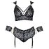 Cottelli Bondage Plus Size - Spitzen-BH-Set (schwarz) - 4XL