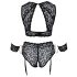 Cottelli Bondage Plus Size - Spitzen-BH-Set (schwarz) - 4XL