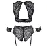 Cottelli Bondage Plus Size - Spitzen-BH-Set (schwarz) - 4XL