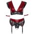 Cottelli Bondage Plus Size - Spitzen-BH Set (Rot)