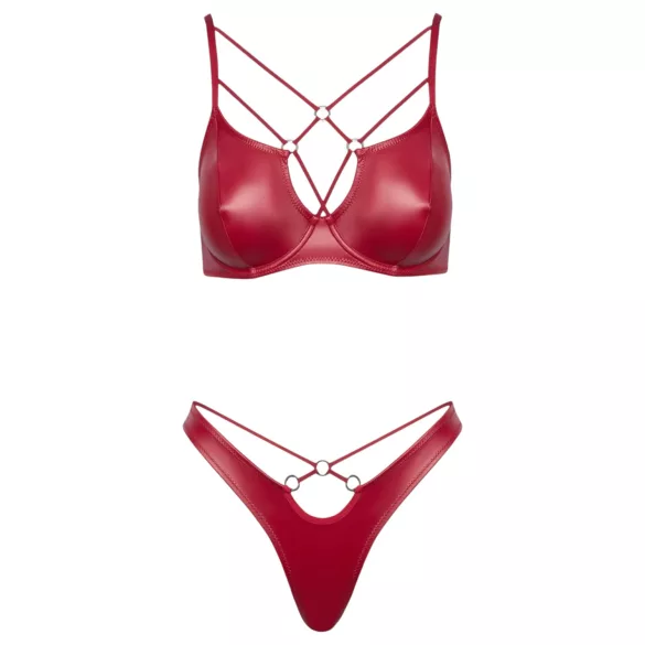 Cottelli Party - glänzendes BH-Set (rot) - 80B/M