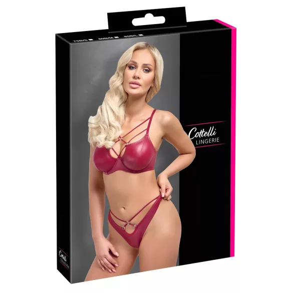 Cottelli Party - glänzendes BH-Set (rot) - 80B/M
