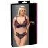 Cottelli Plus Size - Transparentes BH-Set mit Muster (Lila)