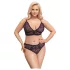 Cottelli Plus Size - Transparentes BH-Set mit Muster (Lila)