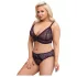 Cottelli Plus Size - Transparentes BH-Set mit Muster (Lila)