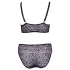 Cottelli Plus Size - Transparentes BH-Set mit Muster (Lila)