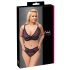 Cottelli Plus Size - Transparentes Muster-BH-Set (Lila) - 2XL