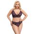 Cottelli Plus Size - Transparentes Muster-BH-Set (Lila) - 2XL