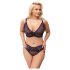 Cottelli Plus Size - Transparentes Muster-BH-Set (Lila) - 2XL